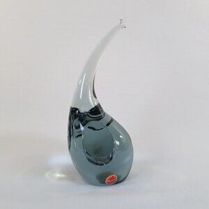 Murano Elephant Art Glass Figurine 8.5" RARE Abstract Smoky Blue Gray 3 LBS Vtg